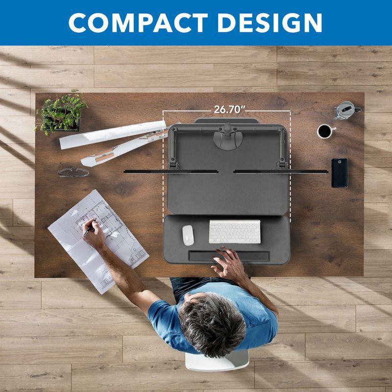 Mount-It! Height Adjustable Sit Stand Workstation, Standing Desk Converter with Dual Monitor Mount