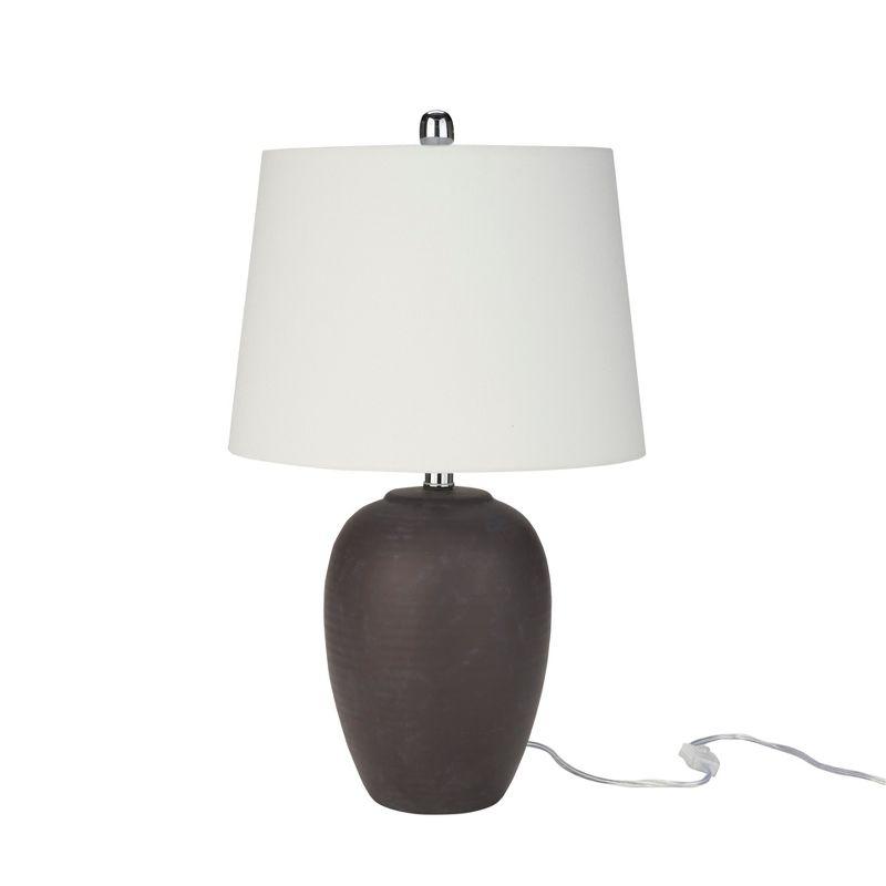 23" Egglplant Purple Unglazed Ceramic Urn Table Lamp - Nourison