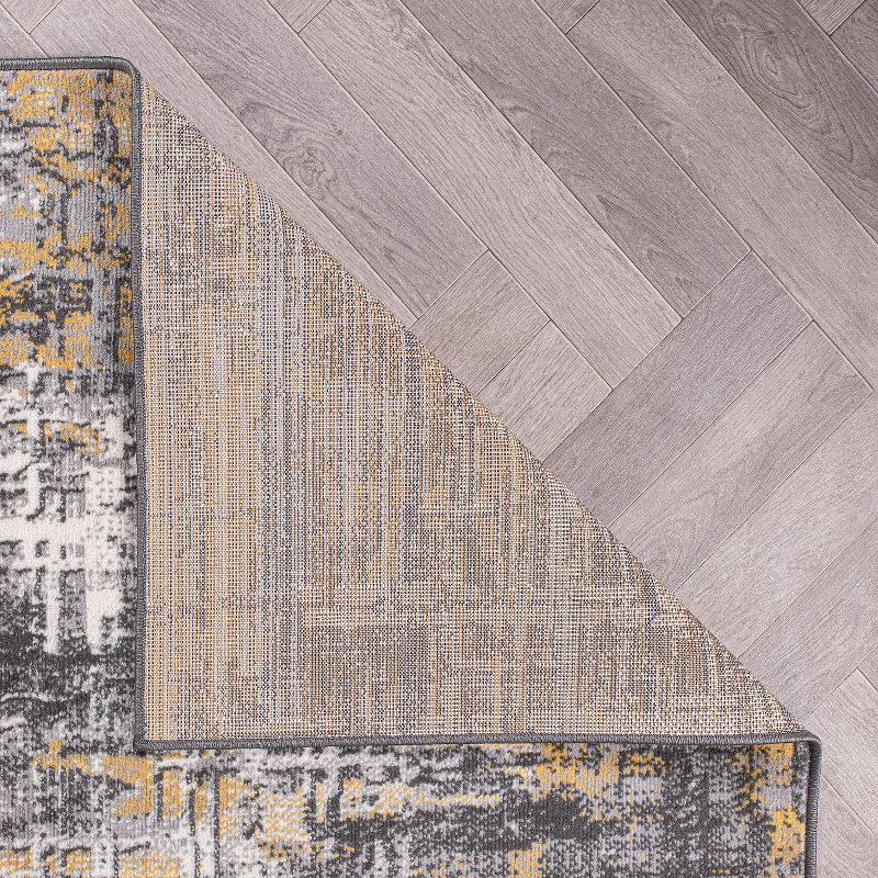 World Rug Gallery Distressed Abstract Stain Resistant Soft Area Rug