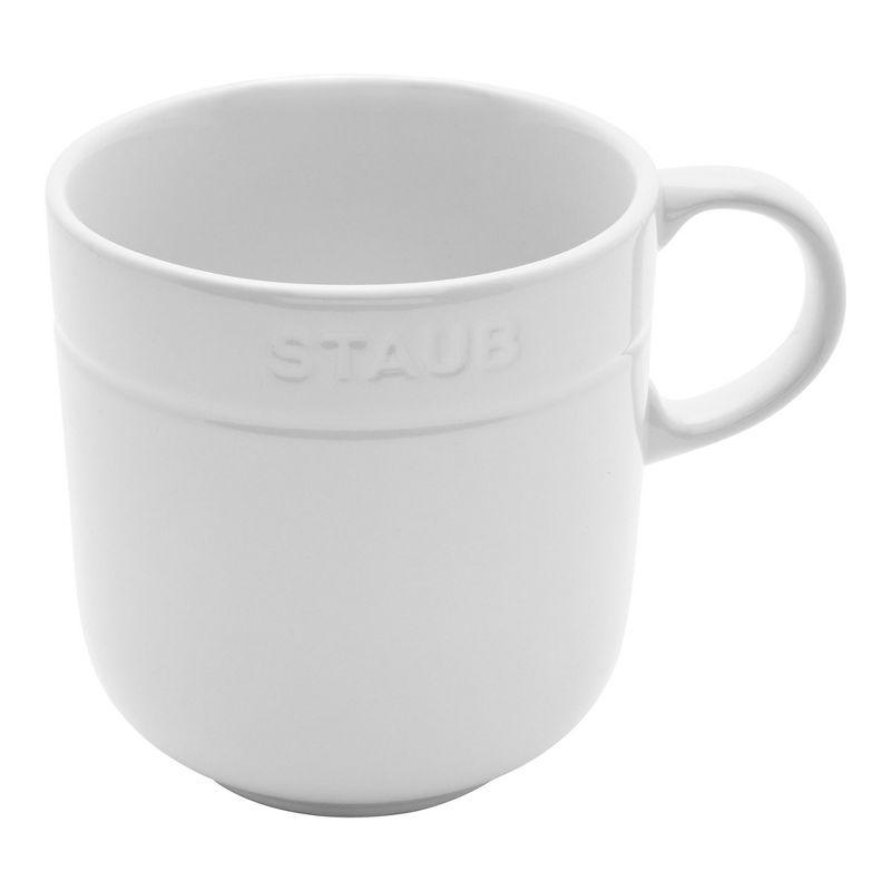 Staub White Stoneware Mugs, Set of 4