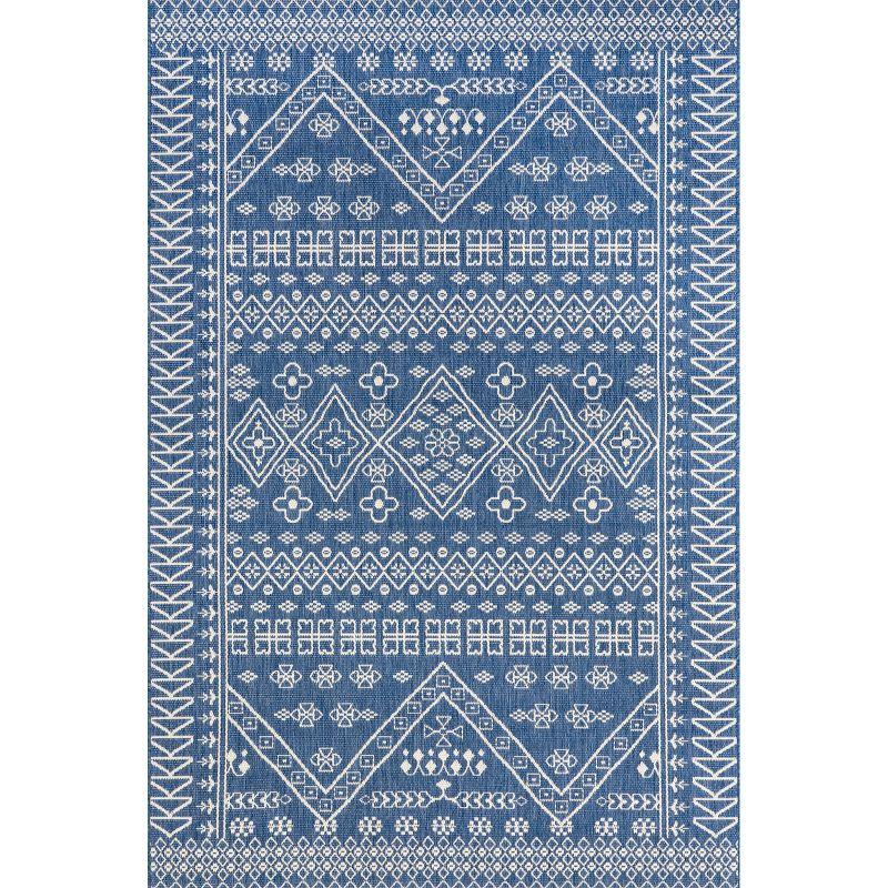 Kandace Blue Synthetic Outdoor Area Rug 5'3" x 7'6"