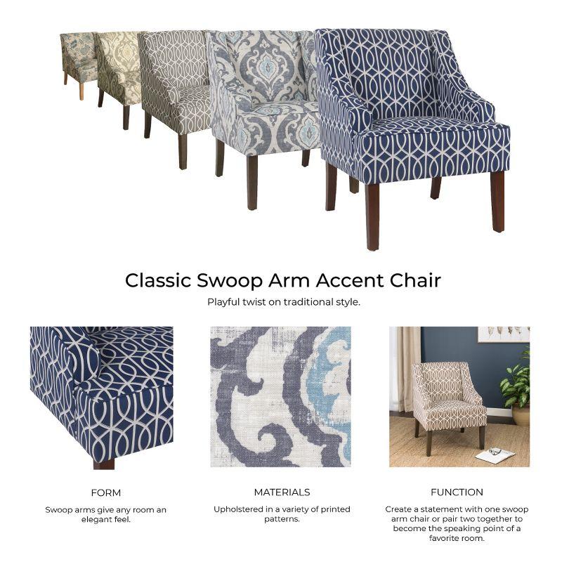 Classic Swoop Accent Armchair Natural Raffia - HomePop: Upholstered, Wood Legs, Foam Fill