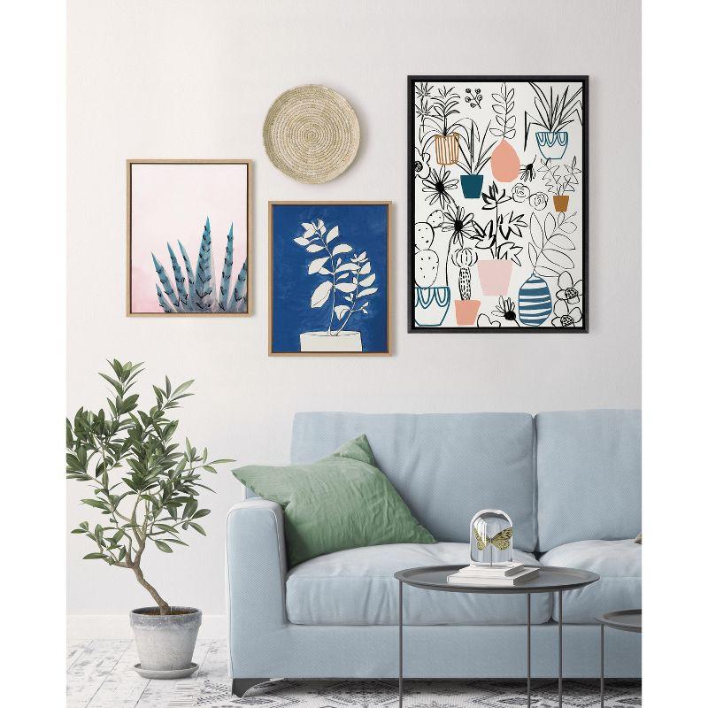 Kate and Laurel " 855 Succulent In Pink Light " by Teju Reval Painting Print