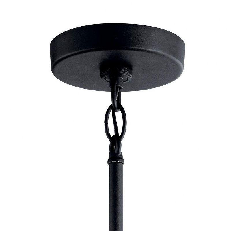 Camillo 18" Black Hanging Pendant with Clear Seeded Glass