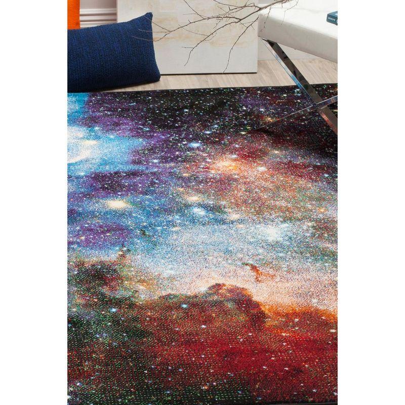 Galaxy Multicolor Abstract Synthetic Area Rug