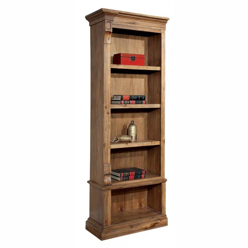 Kid-Friendly Adjustable Wood Bookcase in Classic Brown