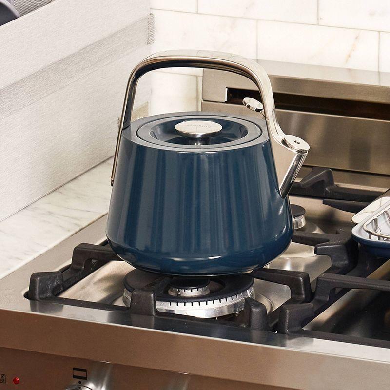 Navy Blue Stainless Steel Whistling Tea Kettle