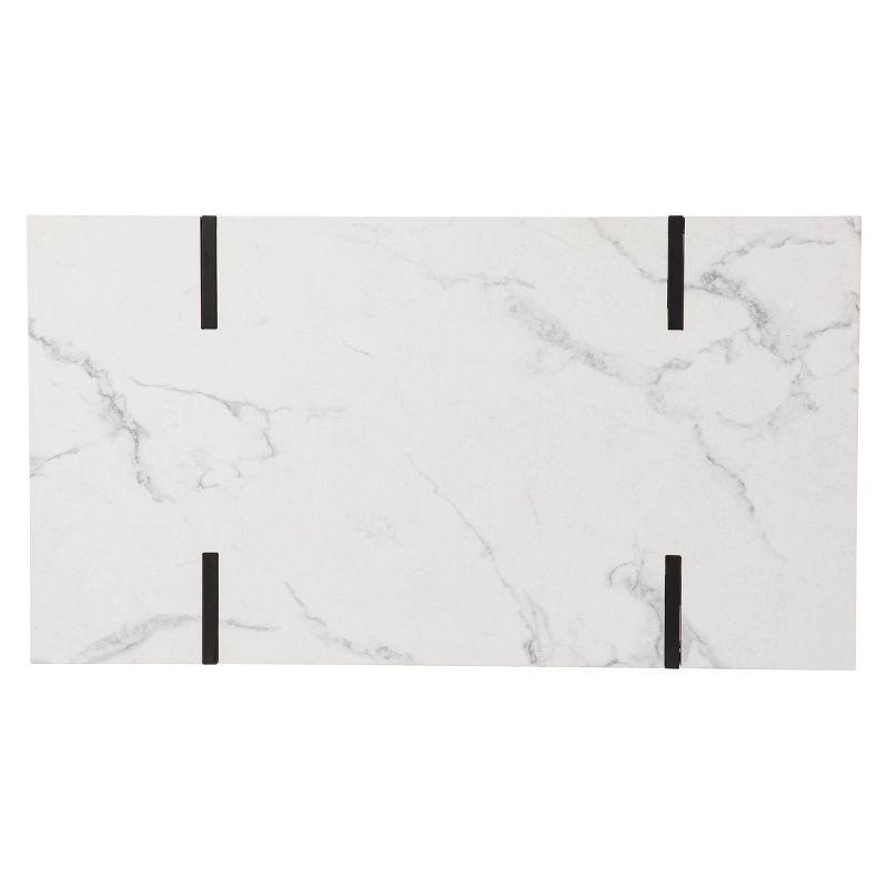 Wennan Modern Faux Marble Cocktail Table Black/White - Aiden Lane: Chic, Rectangular, Loop Leg Design