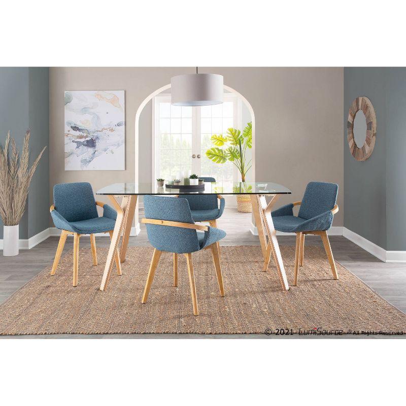 Cosmo Bamboo/Polyester Dining Chair Natural/Blue - LumiSource