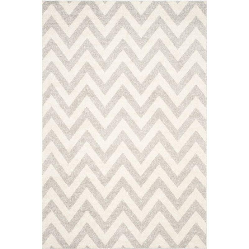 Amherst Light Grey & Beige Geometric 6' x 9' Easy-Care Rug