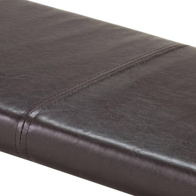 Boris Cushion Bench Seat Faux Leather - Espresso -Winsome: Upholstered, Padded for Entryway & Dining