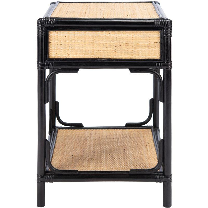 Roya 1 Drawer 1 Shelf Nightstand - NST4005 - Black/Natural - Safavieh