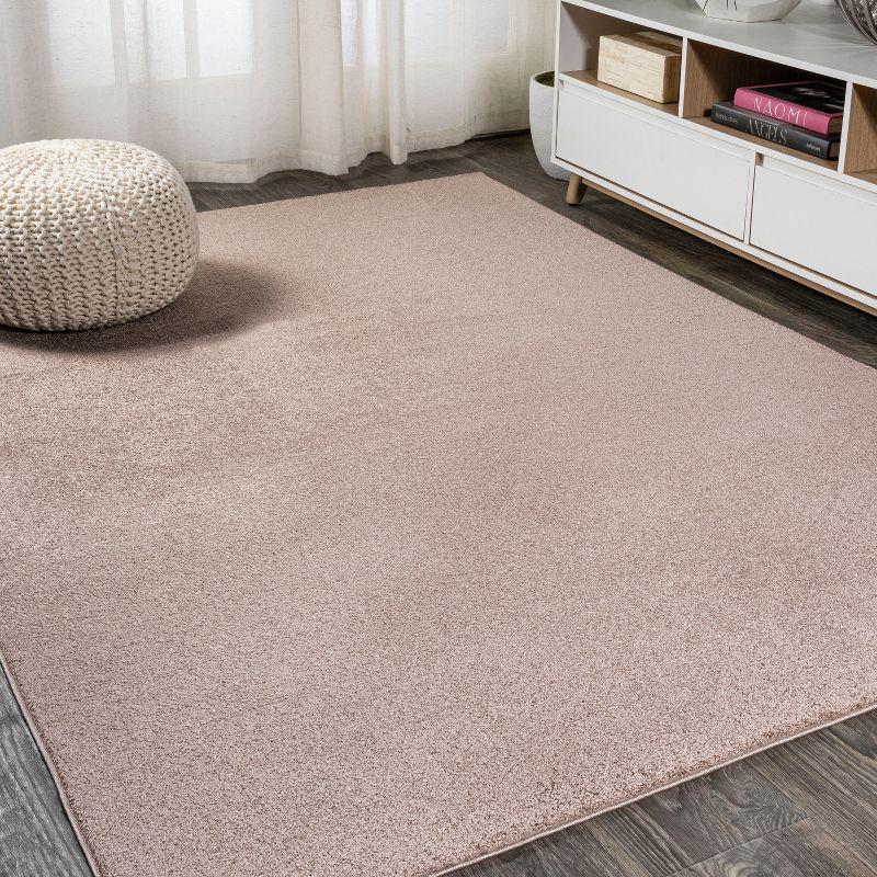 5'x8' Haze Solid Low-Pile Area Rug, Brown - JONATHAN Y