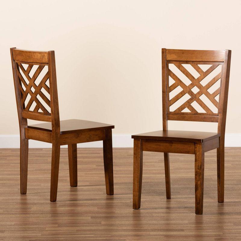 2pc Caron Wood Dining Chair Set Brown - Baxton Studio