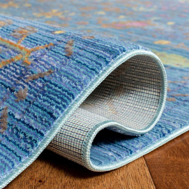 Valencia VAL108 Power Loomed Indoor Runner Rug - Blue/Multi - 2'3"x10' - Safavieh