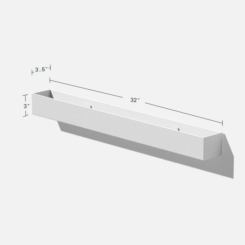 Veadek Geo Series Trough Hanging 32" Planter - 2-Pack White