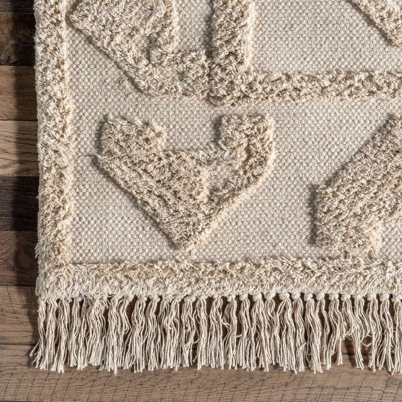 Nuloom Esteri Geometric Cotton Tassel Indoor Area Rug, 4' x 6', Beige