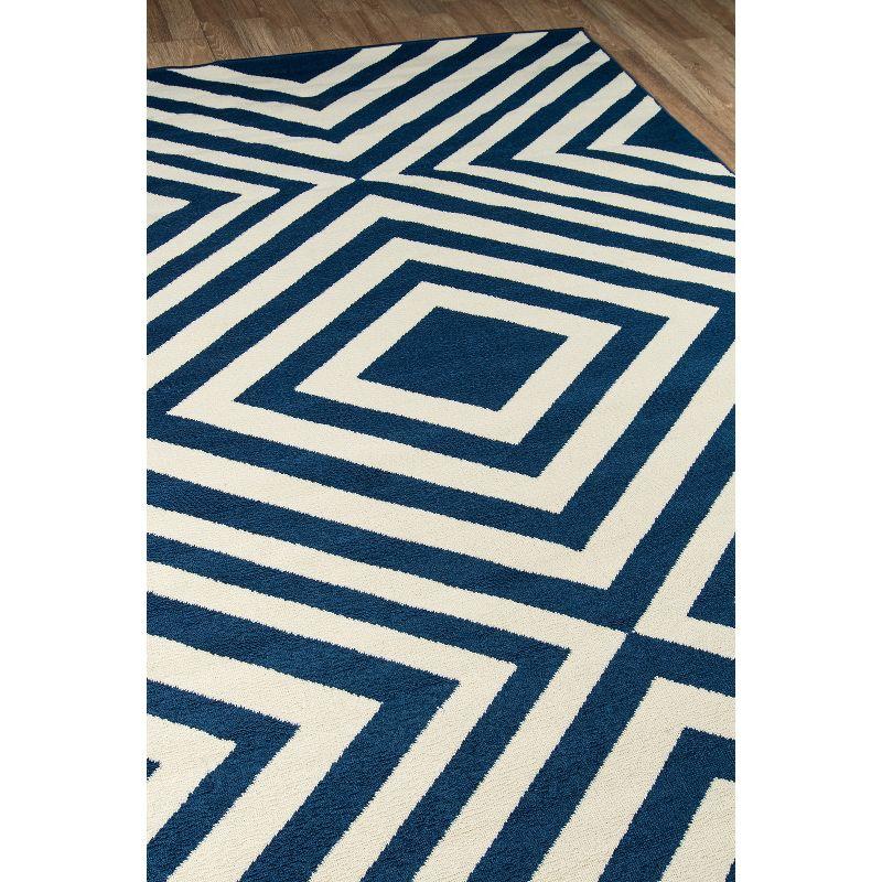 Navy Indoor/Outdoor Geometric Rug