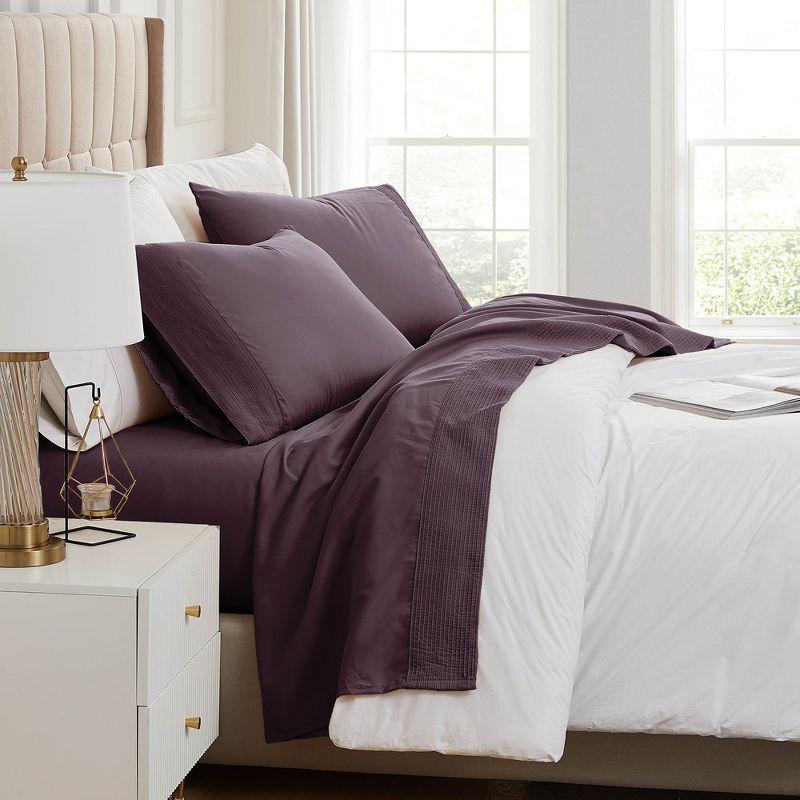 Purple Full Microfiber Deep Pocket Sheet Set