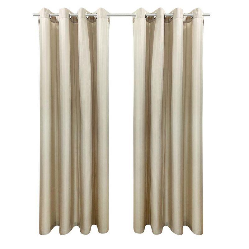 Linen Light-Filtering Grommet Outdoor Curtain Panels, 50" x 96"