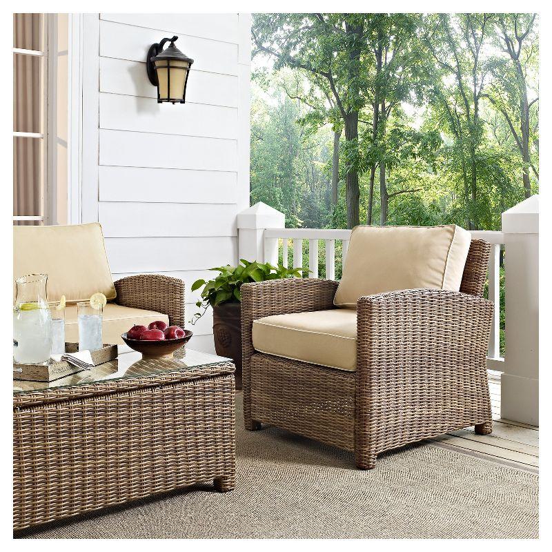 Bradenton Sand Wicker Outdoor Armchair with Cushion