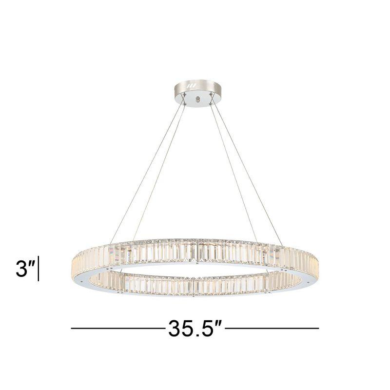 Vesta Chrome and Crystal LED Ring Pendant Chandelier