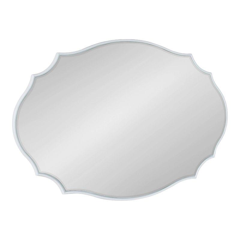 24" x 36" Leanna Scallop Wall Mirror White - Kate & Laurel All Things Decor: Modern Oval Framed, No Assembly Required