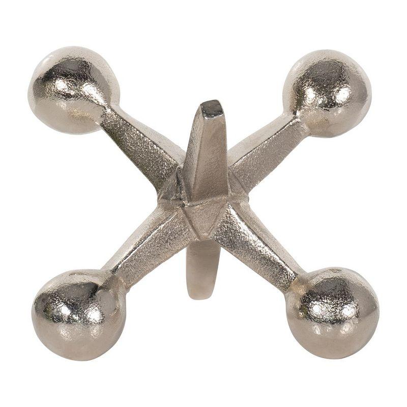 Sagebrook Home Creative Metal Jacks Sculpture for Room, Bedroom or Office Decor, Aluminum, Silver 7 L x 5 W x 5 H Inches