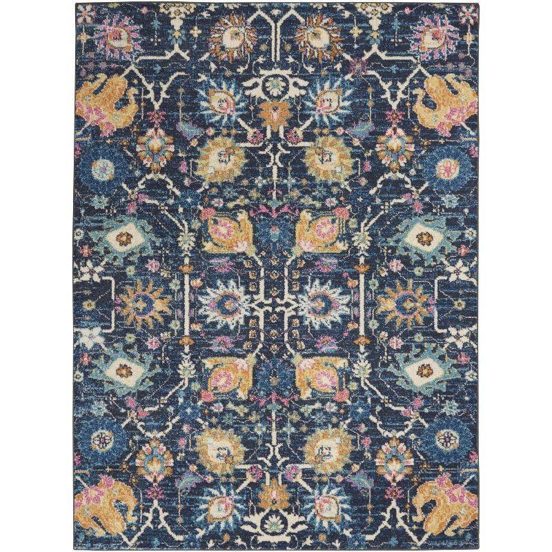 Nourison Passion Bohemian Indoor Rug Navy 5'3" x 7'3"