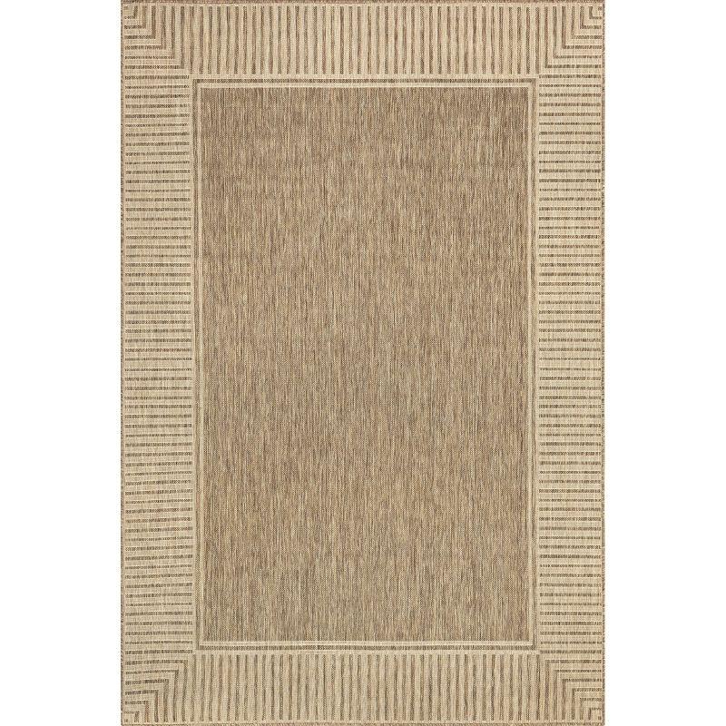 nuLOOM 4' x 6' Outdoor Area Rug, Stain Resistant, Weather Resistant, High Traffic, Patio, Balcony, Outside, Living Room, Dining Room, Asha Light Brown