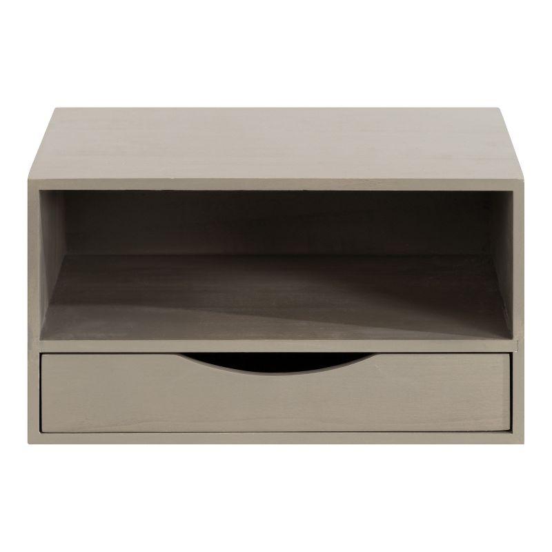 Kate and Laurel Hutton Floating Wall Shelf with Drawer