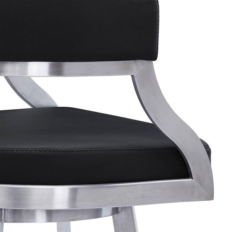 26" Saturn Faux Leather Counter Height Barstool: Swivel, Low Back, Armen Living