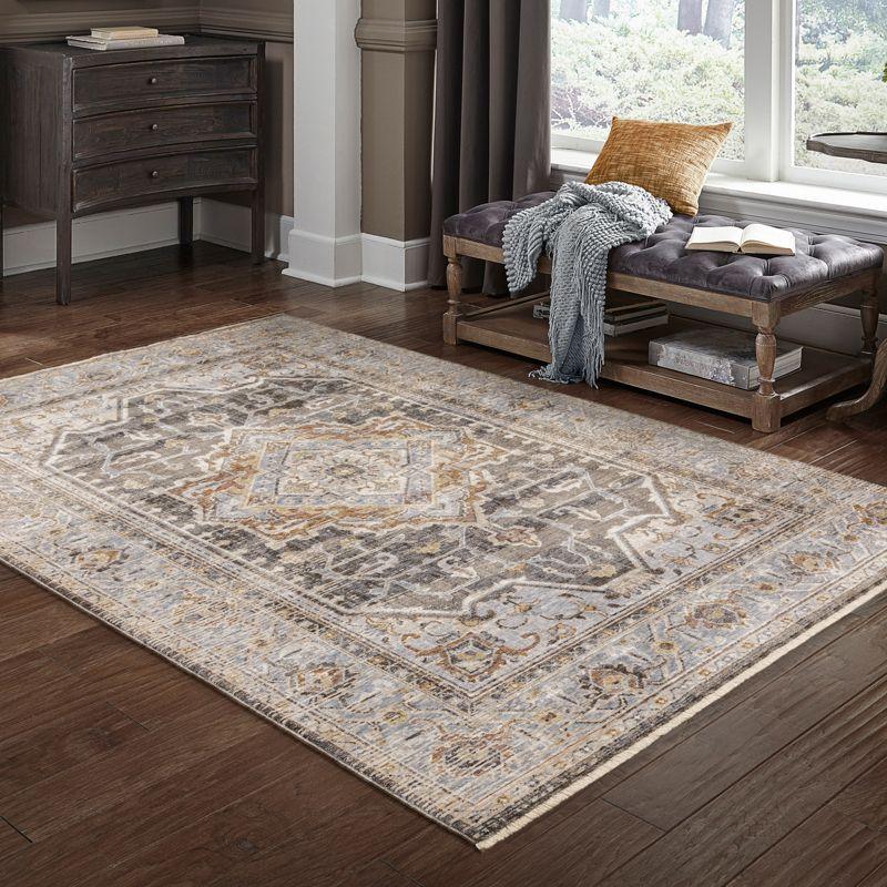 Oriental Weavers Maharaja 1803X Grey/ Blue Indoor Area Rug - 5'3" x 7'6"