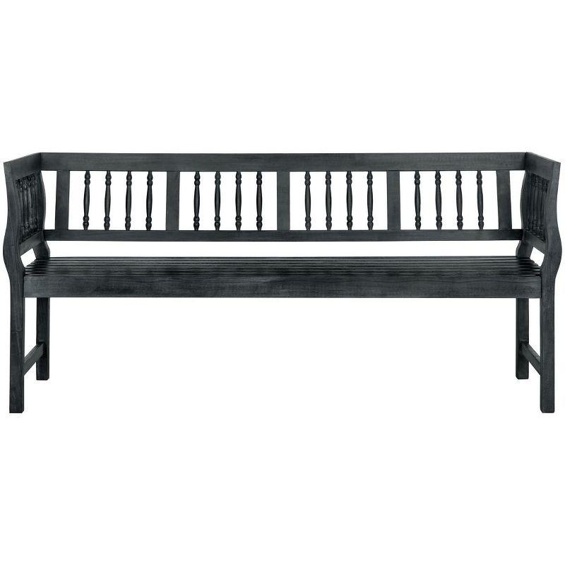 Brentwood Gray and Beige Acacia Wood Outdoor Bench