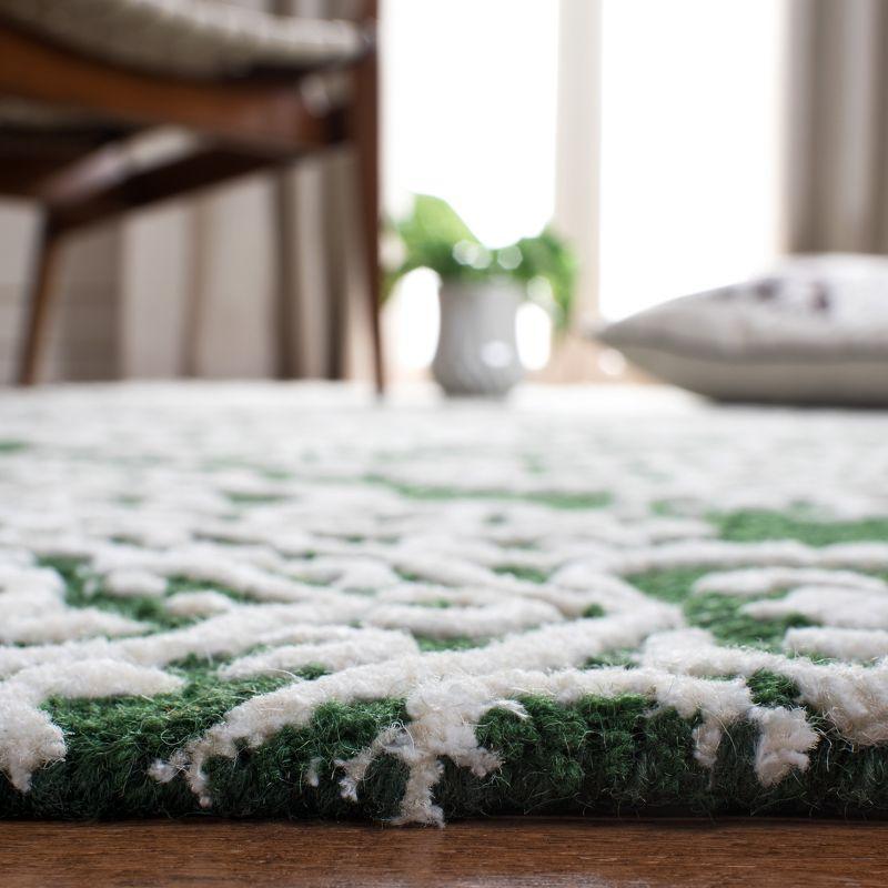 Chatham Green and Ivory Hand-Tufted Wool Square Rug