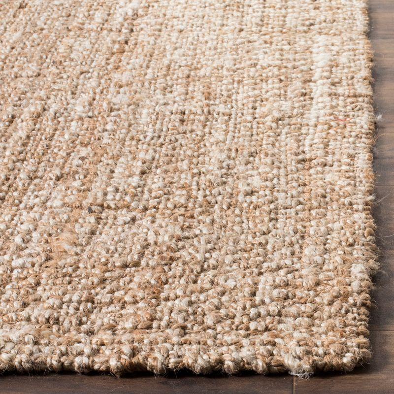 Eco-Friendly Off-White Hand-Knotted Jute 6' Square Area Rug