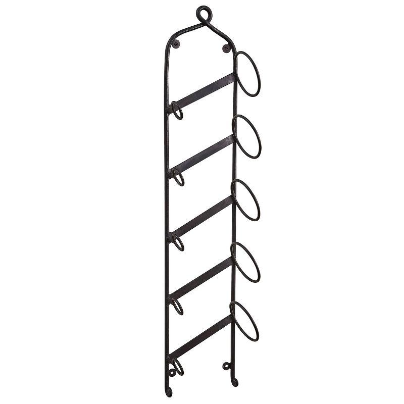 Forged Iron 5-Bottle Hanging Wine Rack