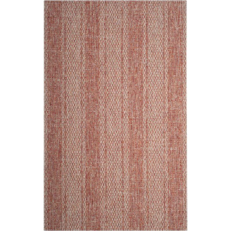 Courtyard CY8734 Power Loomed Indoor and Outdoor Area Rug - Light Beige/Terracotta - 4'x5'7" - Safavieh