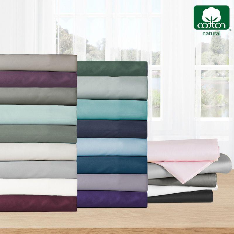 400 Thread Count 100% Cotton Fitted Sheet - California Design Den - Taupe, Queen