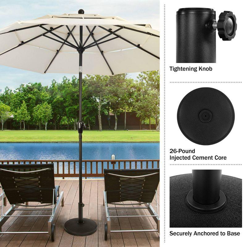 Pure Garden Outdoor Patio Umbrella Base Black