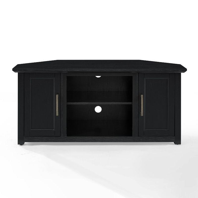 Camden 48" Black Corner TV Stand with Cabinets