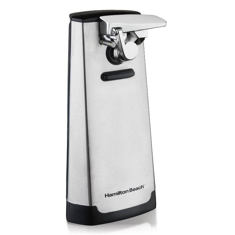 Hamilton Beach Can Opener: Electric, Freestanding, Silver, Metal, 1 Year Warranty, 9" Height, 4.6" Width, 1.79 lbs