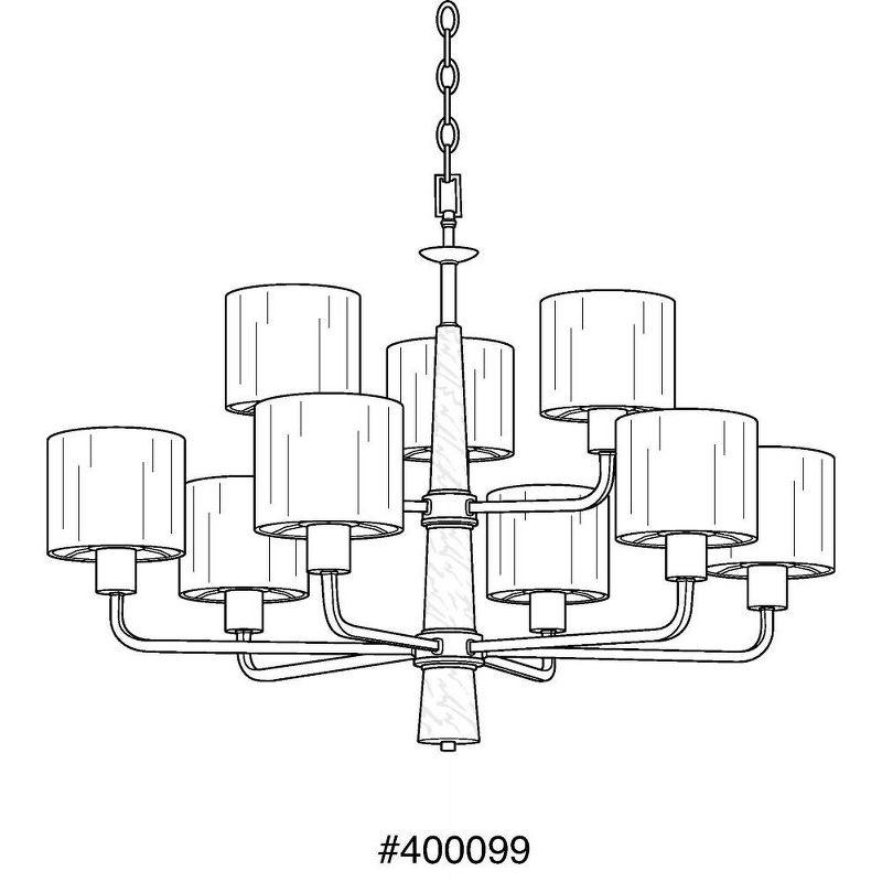 Perth 9 Light Metal Dimmable Chandelier