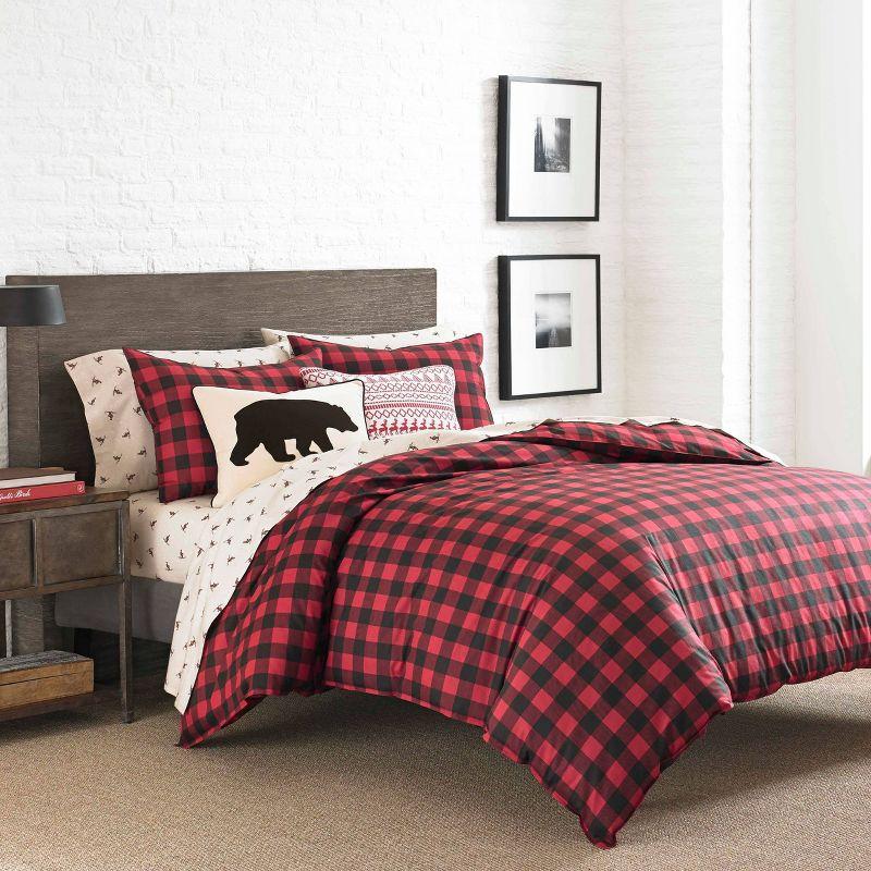 Mountain Plaid Duvet Cover And Sham Set Red - Eddie Bauer®