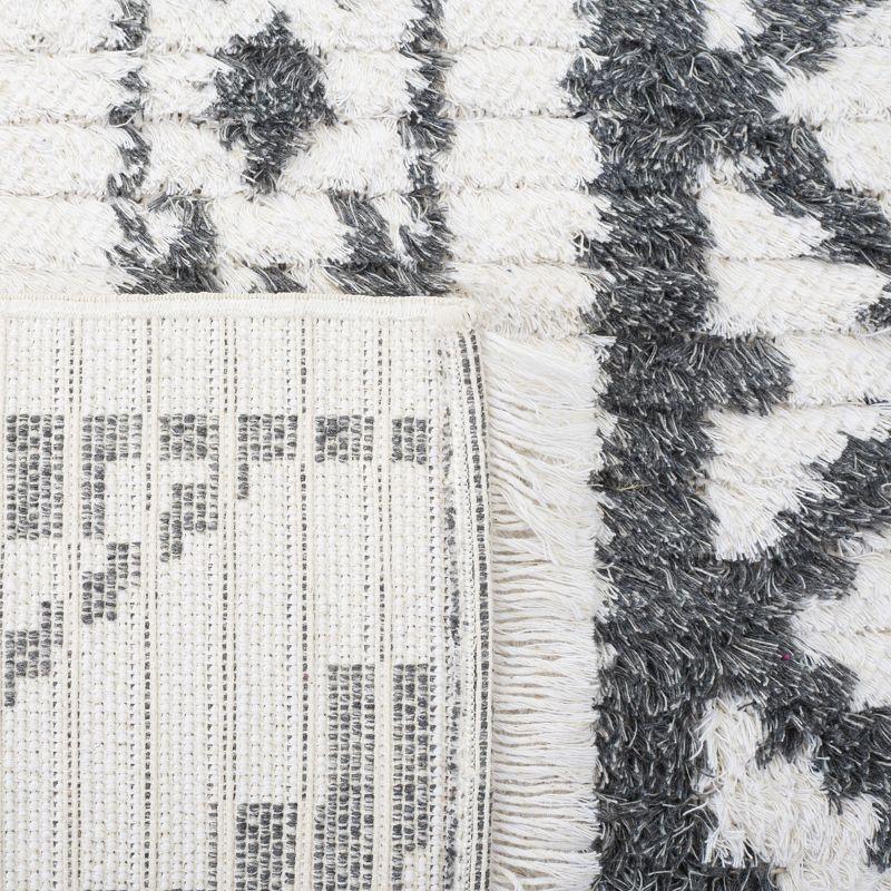 Augustine Nomadic Boho-Mod Black & Ivory Square Area Rug