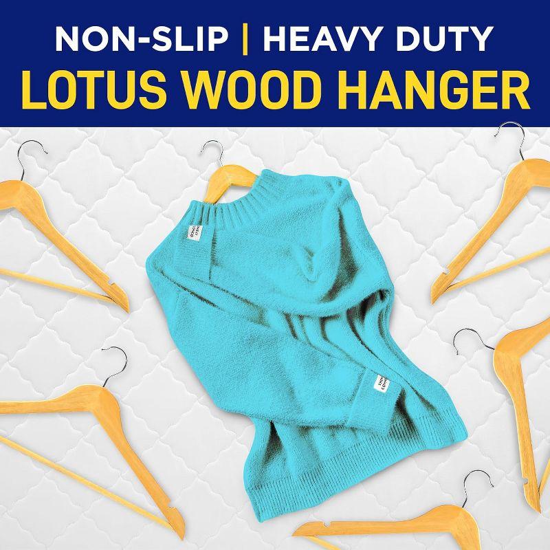 Lifemaster Tough Long Lasting Solid Maple Wooden Clothes Hangers