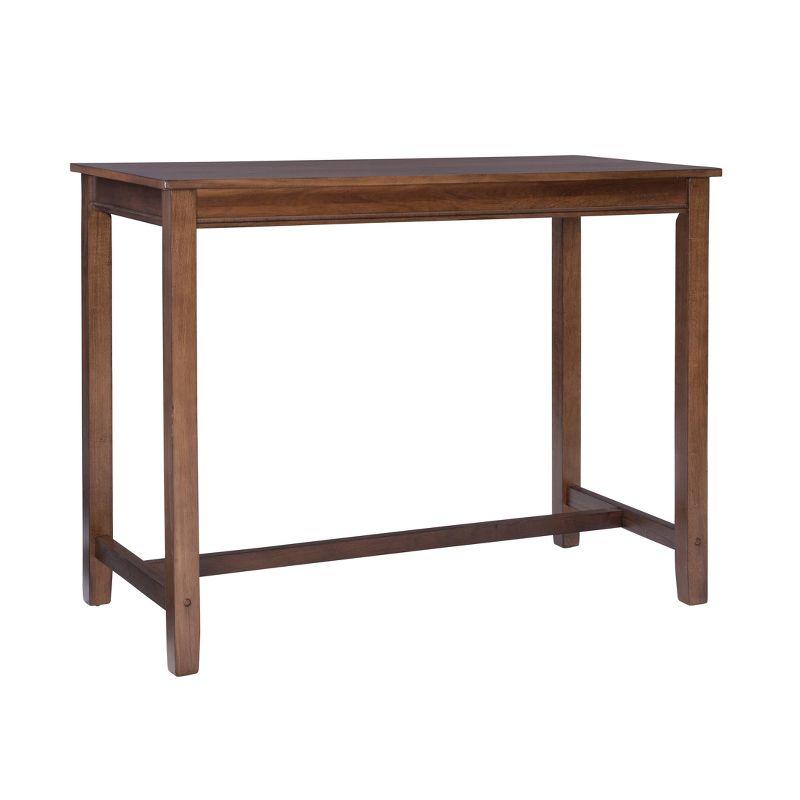 36" Claridge Transitional Counter Height Pub Table Rustic Brown - Linon: Solid Wood Base, Veneer Top