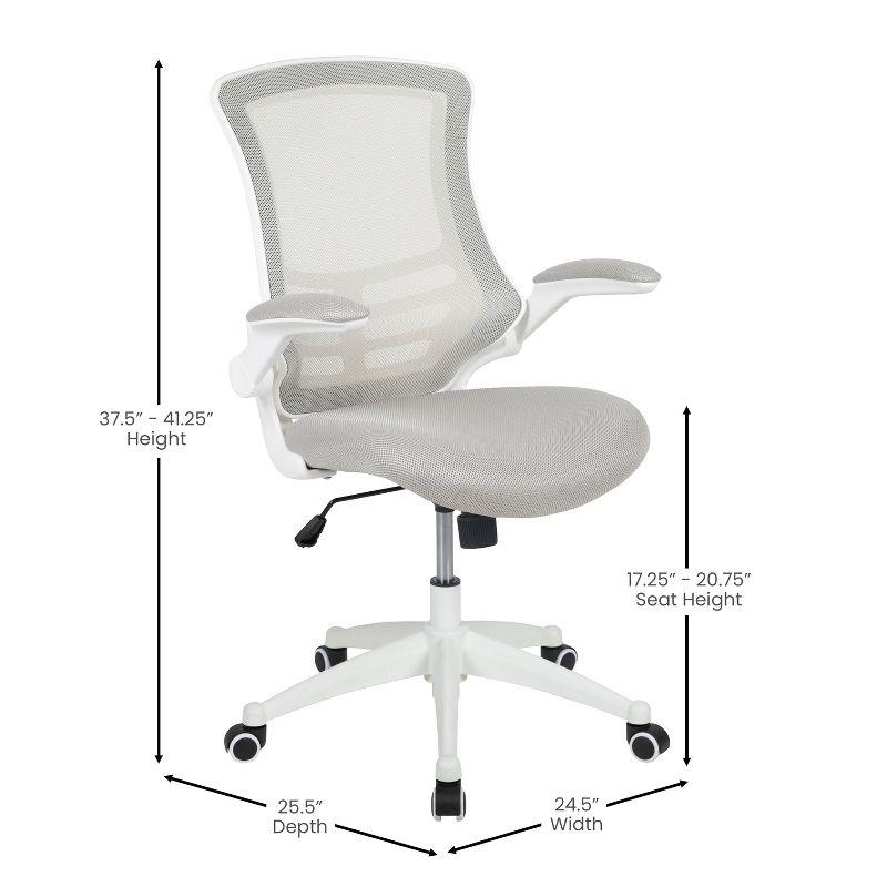 Jayetta Mid-Back Mesh Swivel Ergonomic Office Chair with Flip-Up Arms by Flash Furniture
