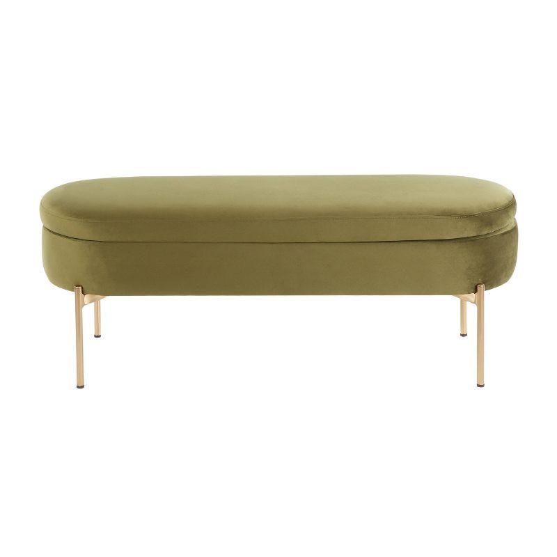 Velvet Upholstered Storage Bench