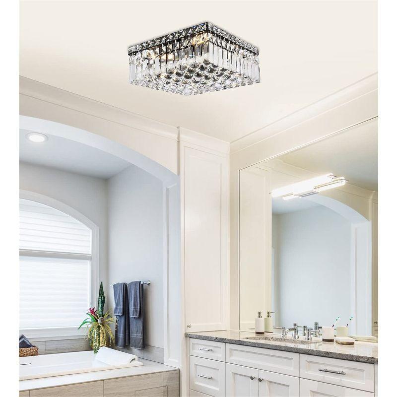 Maxime 14-Inch Black and Crystal LED Flush Mount